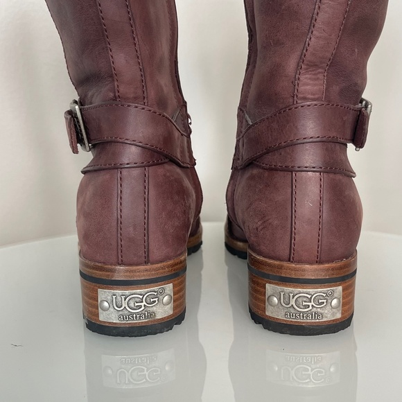 UGG Leather Mid-Calf Moto Boots – Brown – Women’s Size 7 - Picture 5 of 7